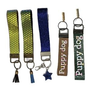 Lot Of 5 Country Blessings Colorful Fun faux leather key fob‎ wristlets Sparkle